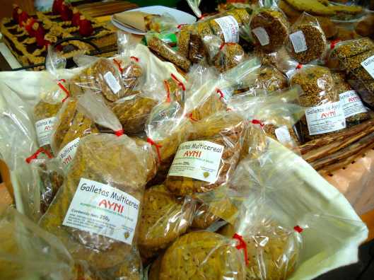 Biscoitos vendidos na feira orgânica de Miraflores